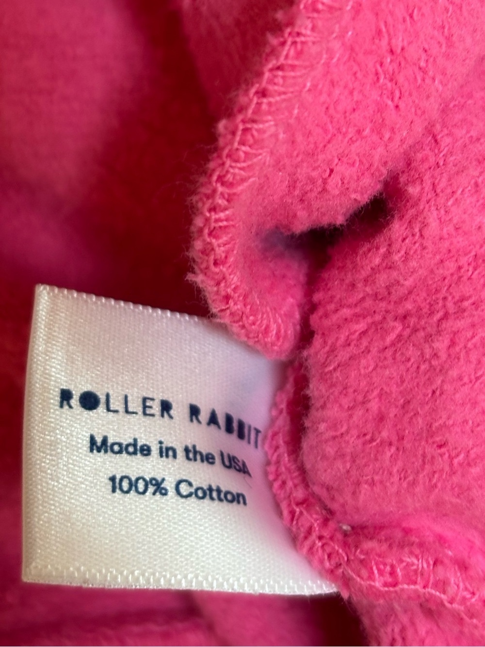 Roller Rabbit Monkey Love Pink Half Zip Cropped Pullover Sweatshirt Size XS - Picture 8 of 8